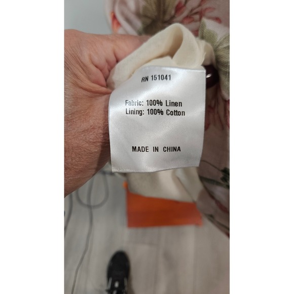 OPT NWT Womens Floral Linen Mini Dress Ruffle Sleeve Small Feminine Coquette - Picture 9 of 13